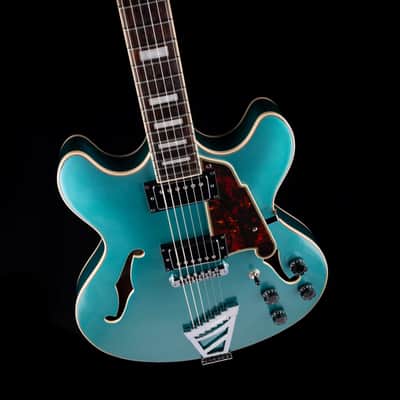 Used D’Angelico Premier DC Semi Hollowbody Turquoise With Gig Bag image 3