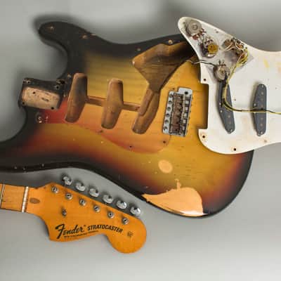 Fender Stratocaster Solid Body Electric Guitar (1971), ser. #308316, original black tolex hard shell case. image 16