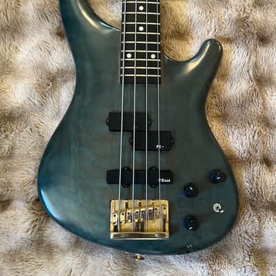 Super Rare 1989 1990 1992 Greco PXB-1200 PXB 1200 PXB1200 Phoenix 4 string Bass - Transparent Blue MIJ Japan Fujigen 26 frets brass nut P Duce pickups MIJ Ibanez Prestige HSC image 2