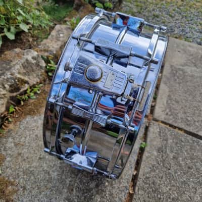 Sonor D-505 Phonic 14x5.75" 10-Lug Ferro-Manganese Steel Snare Drum 1975 - 1979 - Chrome-Plated image 4