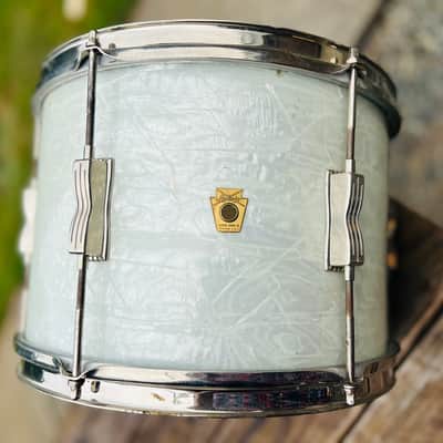 PRE SERIAL Ludwig No. 444 Club Date 9x13" Rack Tom with Keystone Badge 1961-1964 WHITE MARINE PEARL WMP image 1