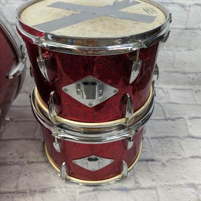 Apollo 3pc Red Sparkle MIJ 1960s Drum Set image 7