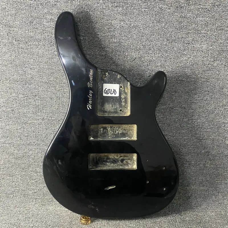 Harley Benton Black 5 String Bass Basswood Body image 1