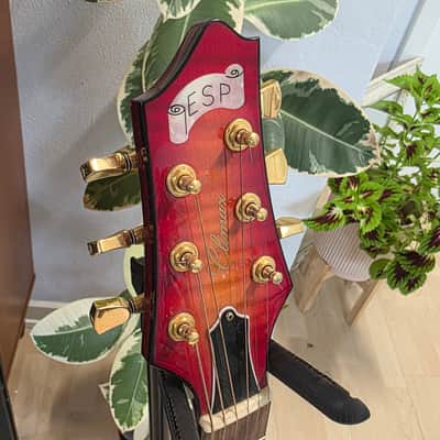ESP CUSTOM SHOP Climax 1 of 100 ever made! Limited Edition RARE Model Ash Body! Cherry Sunburst 90s 1990's Piezo Electric AAA Flame Top Singlecut Guitar image 5