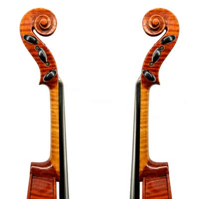 5 String Strad Handmade 4/4 Violin Outfit Italian Spruce European Flamed Maple image 4