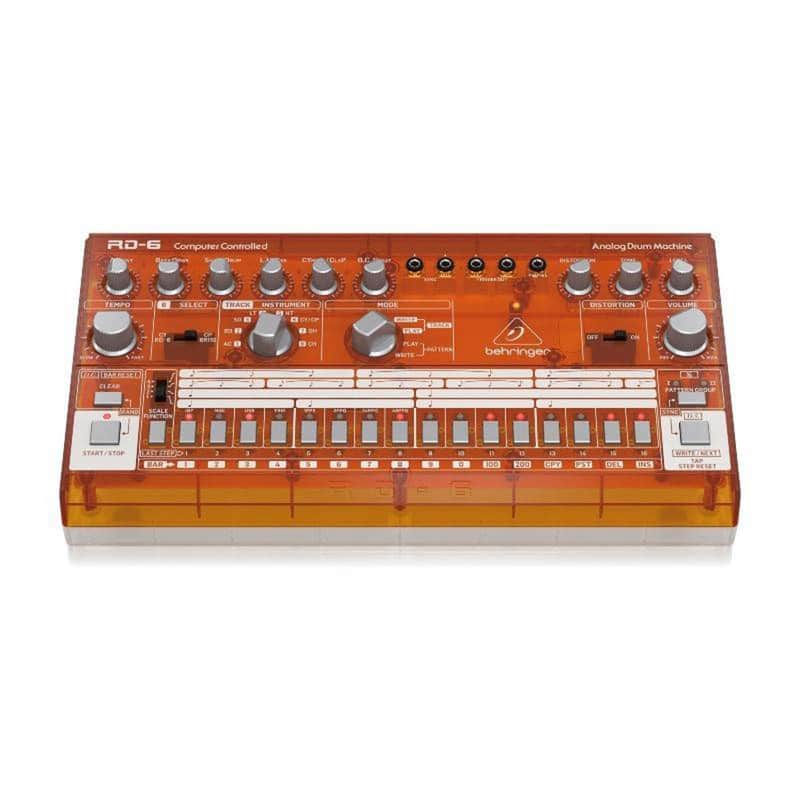 Behringer Rhythm Designer RD-6 Analog Drum Machine, Orange Translucent image 1