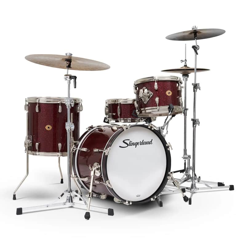 Slingerland Radio King 4pc Drum Set 18/12/14/14 Maroon Glass image 1