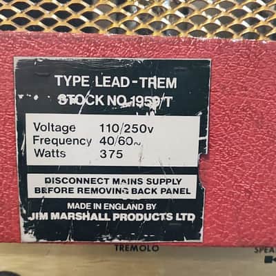 Marshall Super Tremolo 100W JMP (1959T) – 1971 – Original Red Tolex – Mustards & Drakes – AC/DC Era image 4