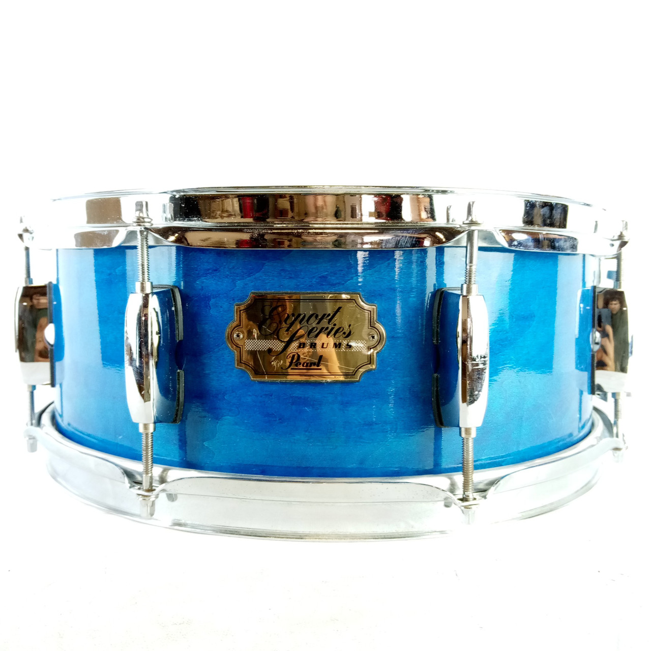 Pearl Blue Mist 5.5 x 14"Export Series Snare Drum Lacquer Finish 6Ply Mahogany* — main photograph