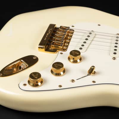 1980 Fender The STRAT with Maple Fretboard - Olympic White | USA Fullerton Vintage Stratocaster Dan Smith Era 22-Karat Gold Hardware Matching Headstock | OHSC image 20