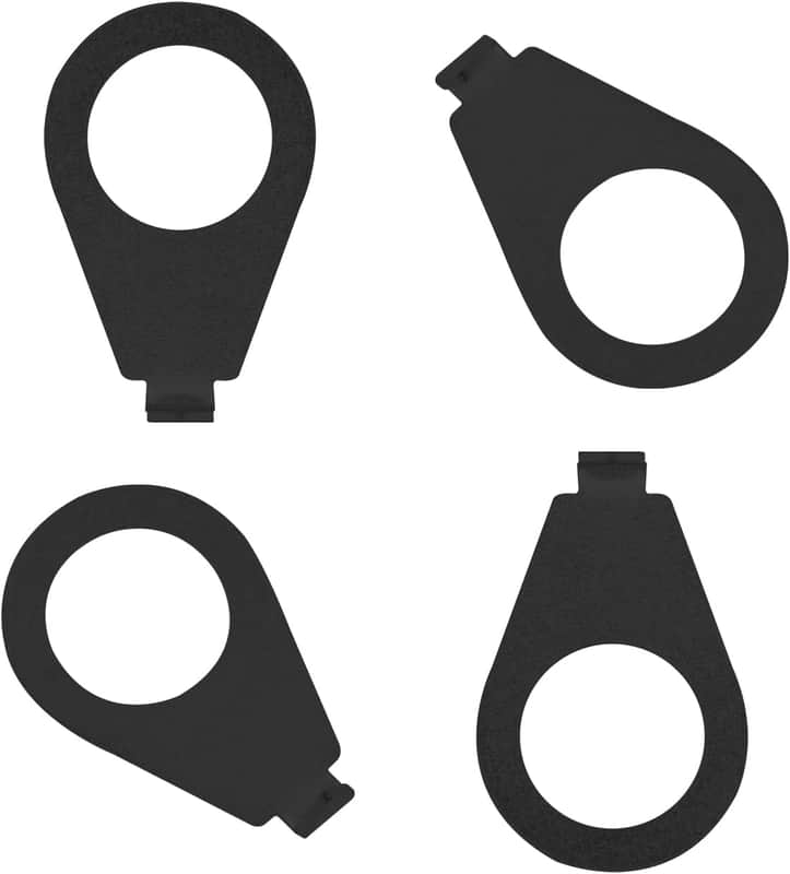 4pcs Black Guitar Knobs Pointer Indicator Plates, 3/8" Electric Guitar Control Knob Position Pointers, 9.7mm Diameter Washers image 1