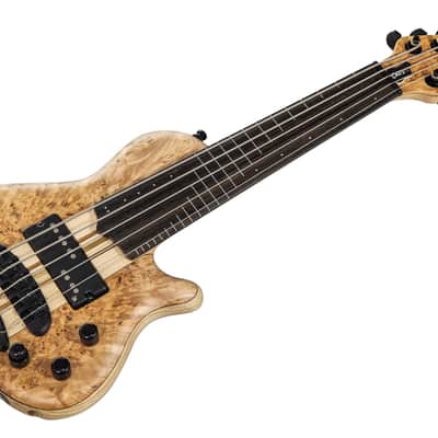 Mayones Cali 5 Fretless Mini Bass Eye Poplar - Trans Natural Matt image 1