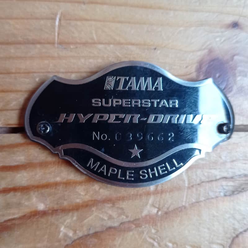 Tama Superstar Hyper- Drive Mapple snare drum badge 2016 - Black chrome image 1