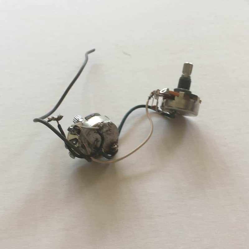 2 Vintage 1996 Fender Thinline Tele Guitar Micro Pots Wiring Harness 500K Parts image 1