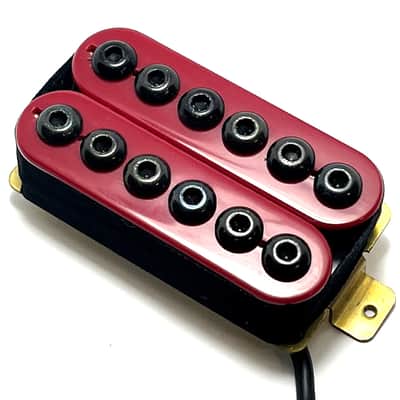 Crusader Bridge Position Dedicated Passive Ceramic Humbucker ft. Hex Cap Poles ~ Red w/ Black Poles image 2