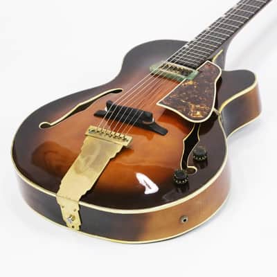 1973 Carl Barney No. 14 7-String Archtop Electric Acoustic Jazz Guitar Dark Sunburst Vintage Original Rare Early Production Made for Bucky Pizzerelli w/ Original Hard Case image 4