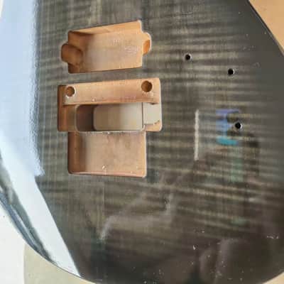 Grey Mahogany Telecaster Tele Style Guitar Body with Flame Maple Veneer image 3
