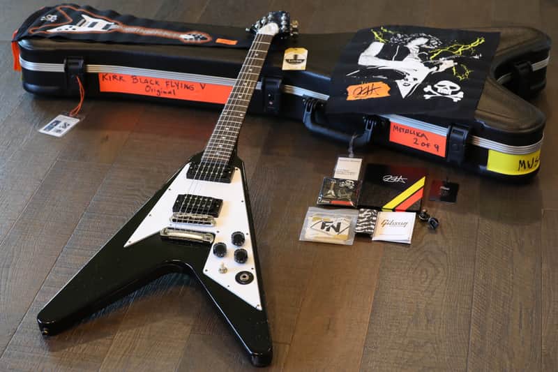 Unplayed! 2022 Gibson Custom Shop Kirk Hammett Signature 1979 Flying V Murphy Lab Aged Ebony + COA OHSC image 1