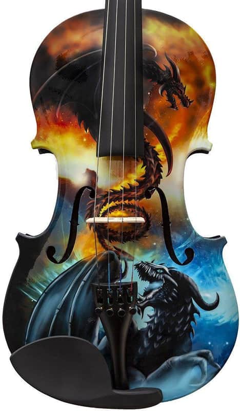 Dragon Spirit Violin 3/4 w crystal fine tuners bow case rosin strings set up image 1