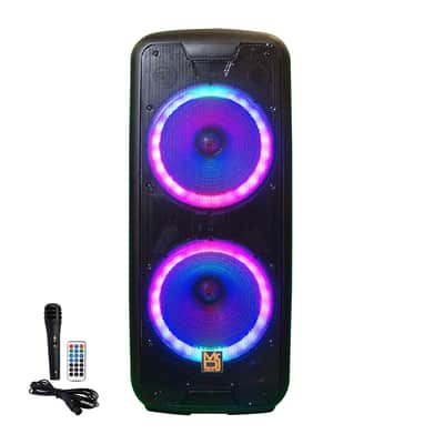 MR DJ LETS PARTY+ Dual 12" 4000W Battery Powered Bluetooth Speaker Microphone Party Speaker imagen 1