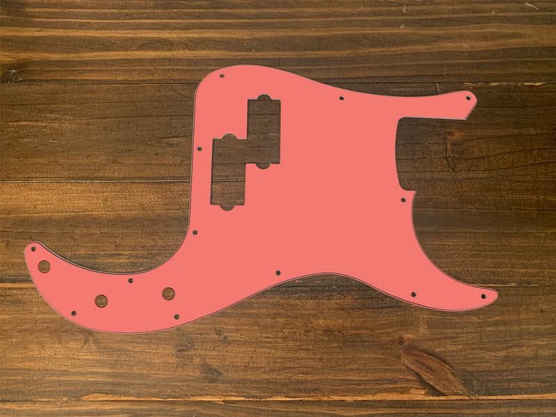 P Bass style Pickguard by Carmedon. Coral(matte) image 1