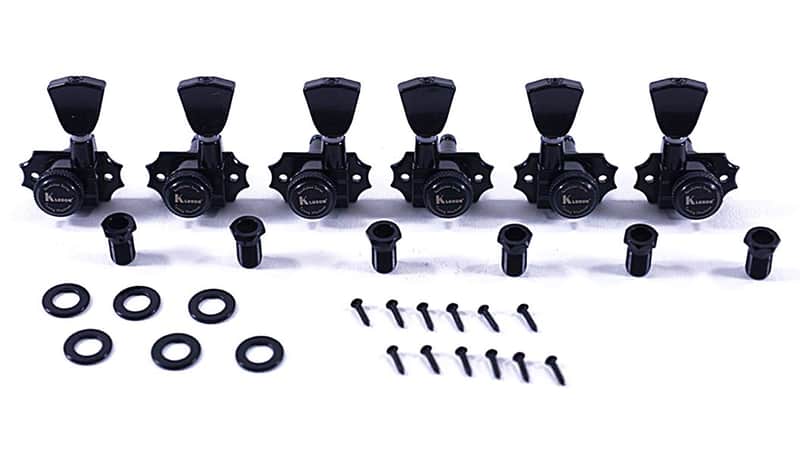 Kluson Revolution G Mount 3x3 Locking Tuners Black Metal buttons image 1