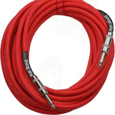 FAT TOAD 25ft 1/4" Speaker Cables (Red-FlexPRO Series) 2-Pack – Audio Patch DJ Cords with Male Jack Connectors, 12 AWG Wire for Amp & Studio Gear image 4