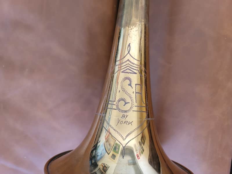 Vintage York USA Bb Tenor Trombone w/ Original Tweed Case – 7" Bell image 1