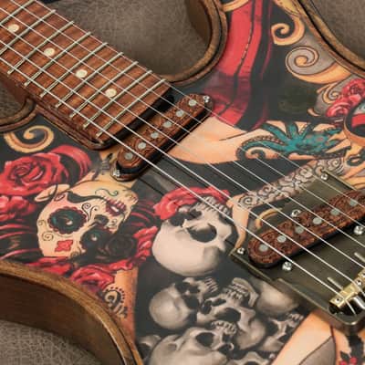 Walla Walla Guitar Company Marverick Pro Crystal Tattoo and Rose [SN 900510] [07/02] image 14