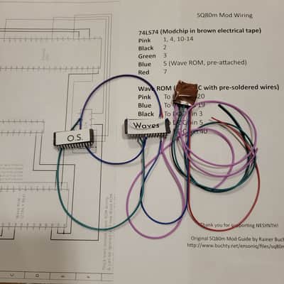 Ensoniq SQ80m Low-Effort Conversion DIY Kit - minor soldering required! SQ-80m mod sq80m esqm upgrade diy kit image 2