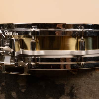 1980s Pearl 3.5x14 Brass Free Floating Snare Drum image 5