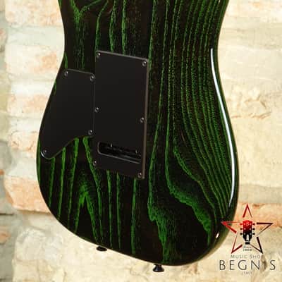 TOM ANDERSON Pro Am HS - Swamp Ash Body & Reverse Headstock - Black with Green Dog Hair image 17