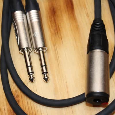 C.B.I. 1/4" Female to Dual Stereo Male 6' Cable ISYS307-6' image 2