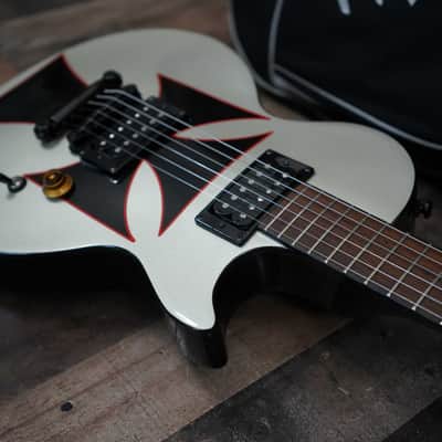 Epiphone by Gibson Les Paul LP Baritone 2004 Iron Cross Silver and Black Limited Edition 28" Scale image 6
