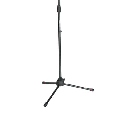 Gator Frameworks Tripod Mic Stand with Soft Grip Twist Clutch, Boom Arm, and Both 3/8" and 5/8" Adapters; Min/Max Height - 6"/99" (GFW-MIC-2020),Black image 1