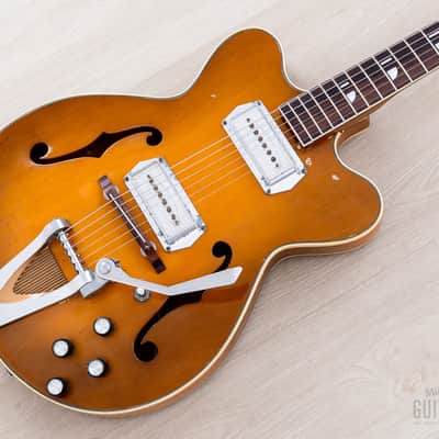 1960s Kay Jazz II Vintage Hollowbody Electric Guitar Sunburst w/ Kleenex Box, Case image 1