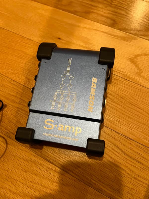 Samson S-Amp S Class Mini Stereo Headphone Amplifier 2010s - Blue/Black image 1