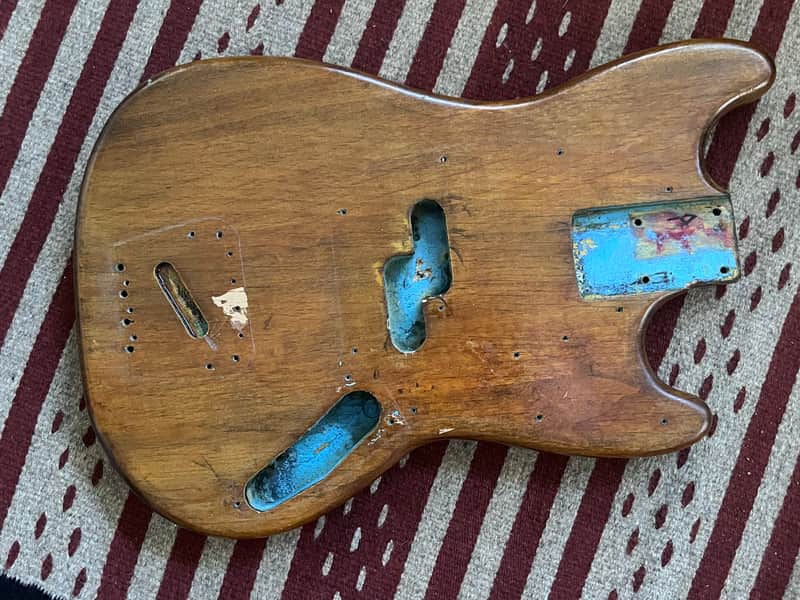 1967 1968 Fender Mustang bass body natural image 1