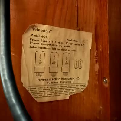 Fender Princeton 6G2 Brownface 12-Watt 1x10" Guitar Combo 1963 - Brown image 3