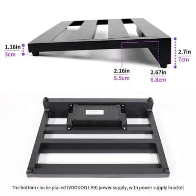 Guitar Pedal Board Aluminum Alloy 2.75lb Effect Pedalboard 16.9"x12" with Carry Bag image 3