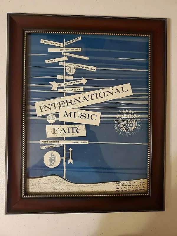 1959 International Music Fair Promotional Ad Framed Pete Seeger, Fabian, Kingston Trio Original image 1
