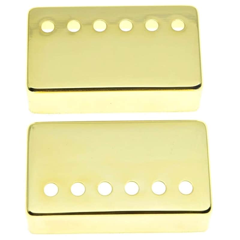 Set of 2 Metal Humbucker Guitar Pickup Cover Brass Humbucker Pickup Covers 50mm/52mm Pole Spacing for Epi Les Paul Gold image 1