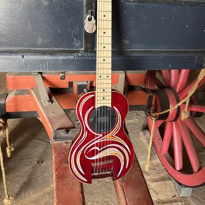 G-Sharp OF-1 Travel Guitar, Three Tone Sunburst (g# tuning, comes w/ gig bag) image 6