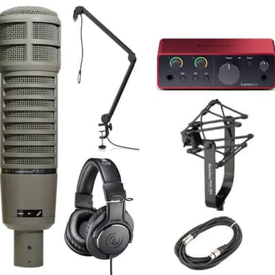 Mint Electro-Voice VO-RE20-K Dynamic Microphone with Boom Mic Stand and Audio Interface