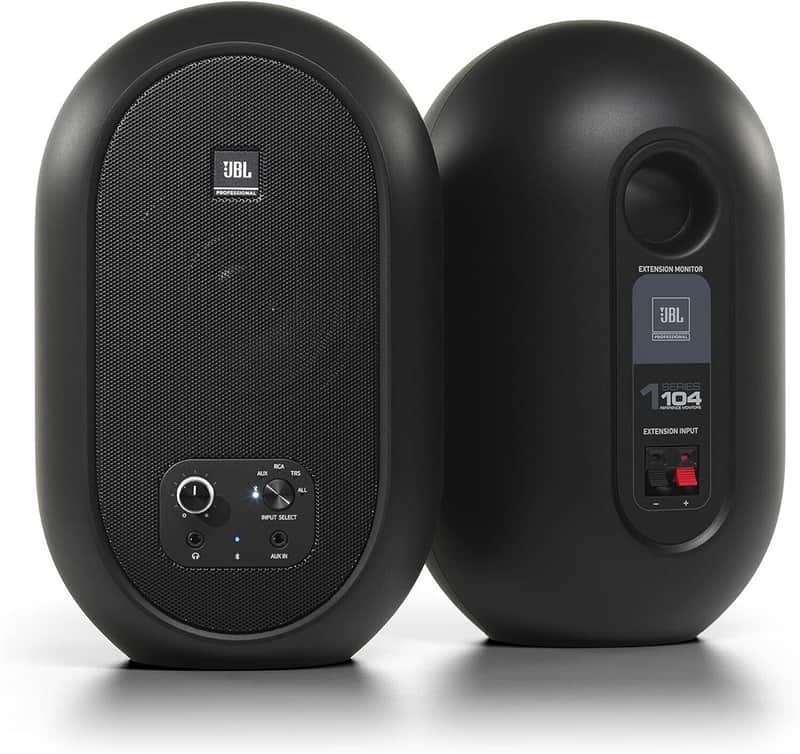 JBL 104-BT Black Powered Monitor Desktop Active Speaker Pair with Bluetooth image 1