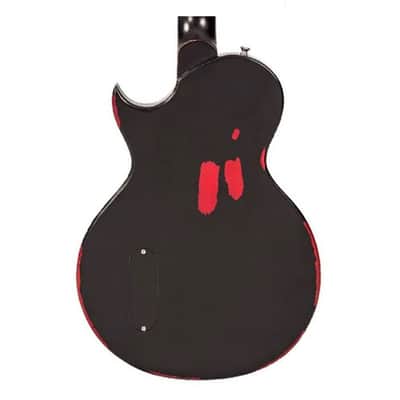 Vintage Icon Series V12 Distressed Single P90 - Black over Cherry Red image 7