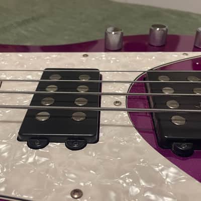 Musicvox Space Cadet MI6 Bass Guitar 2016 ish - Purple Glitter image 5