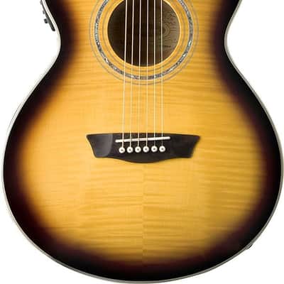 Washburn Festival EA15 Mini Jumbo Cutaway, Acoustic Electric Guitar, Tobacco Burst image 2