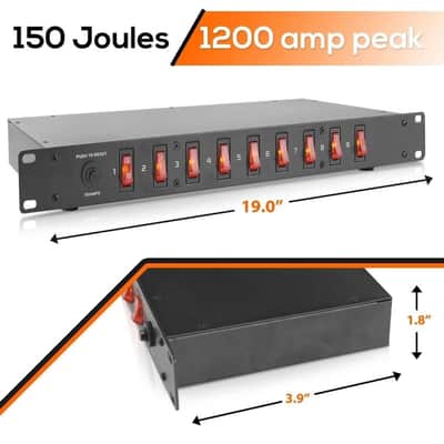 New 1U Rack Mount AC Power Supply Strip 15A 1800VA Cords And Wire image 2