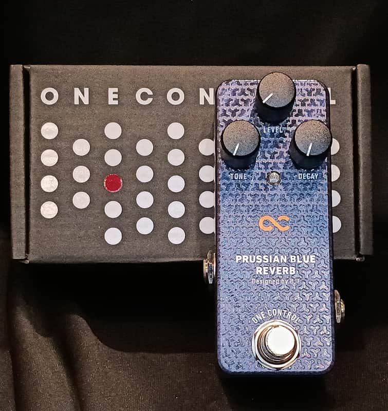 One Control Prussian Blue Reverb with orig box- near Mint image 1